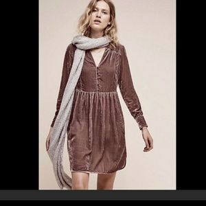 Anthropologie Holding Horses Velvet Shirt Dress